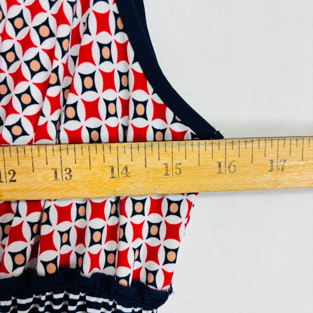 Max Studio Womens A-Line Dress Sz L Multicolor Geometric Career Date Night Retro - Picture 5 of 9